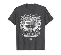 Route 66 Mother Road Crest Maglietta, Uomo, Grigio Scuro, M
