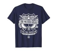 Route 66 Mother Road Crest Maglietta, Uomo, Navy, S