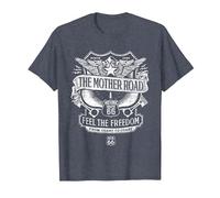Route 66 Mother Road Crest Maglietta, Uomo, Pervinca, S