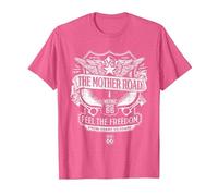Route 66 Mother Road Crest Maglietta, Uomo, Rosa mélange, M