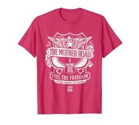 Route 66 Mother Road Crest Maglietta, Uomo, Rosso mélange, 3XL