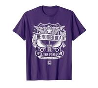 Route 66 Mother Road Crest Maglietta, Uomo, Viola, 3XL