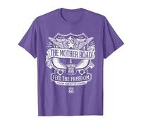 Route 66 Mother Road Crest Maglietta, Uomo, Viola mélange, L