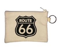 Route 66 - Portamonete a forma di cartello stradale, colore: Beige