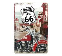Route 66 Retrò Targa di Latta 30 X 20 CM Nuovo Modello Segno Strada 66 Bici