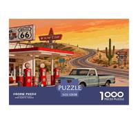 Route 66 Roadside America Puzzle in Legno Impermeabile Puzzles Da 1000 Pezzi Regali Per Adulti Sfidanti E Rompicapo Giochi Educativi