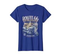 Route 66 Senti la libertà Maglietta, Donna, Blu Reale, XS