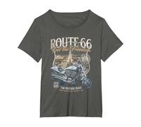 Route 66 Senti la libertà Maglietta, Donna Plus-Size, Asfalto, 6X