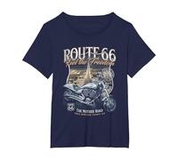 Route 66 Senti la libertà Maglietta, Donna Plus-Size, Navy, 6X