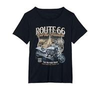 Route 66 Senti la libertà Maglietta, Donna Plus-Size, Nero, 2X