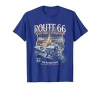 Route 66 Senti la libertà Maglietta, Uomo, Blu Reale, XXL