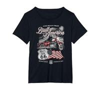 Route 66 Strada Che ha costruito l'America Maglietta, Donna Plus-Size, Nero, 6X