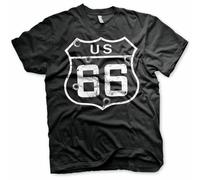 Route 66 T-Shirt Da Uomo Nero Cotone Manica Corta S-XXL