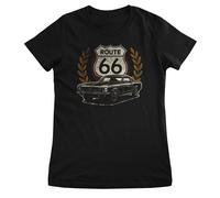 Route 66 T-Shirt Donna Licenza Ufficiale Route 66 Maglia Maniche Corte Nera
