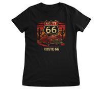 Route 66 T-Shirt Donna Nera Manica Corta Girocollo Regular