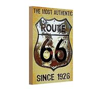 Route 66 - Targa in legno | The Most Authentic | Since 1926 | 20 cm x 30 cm