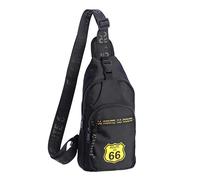 ROUTE 66 - Tracolla uomo - Borsa a tracolla uomo - Borse uomo - Zaino a tracolla uomo - Borsa petto uomo - Borsa a tracolla uomo - Borsa a tracolla uomo, Nero, Estándar