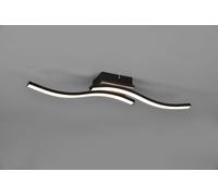 ROUTE PLAFONIERA LED 10W 1000lm, 3000K 2 BACCHETTE ONDULATE ANTRACITE CON EFFETTO LEGNO L. 56CM
