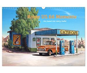 Route US 66 Momente Gemälde von Georg Huber (Wandkalender 2026 DIN A3 quer), CALVENDO Monatskalender: Amerika Impressionen