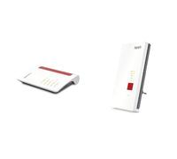 Router AVM Fritz!Box 7530 AX WI-FI 6 (versione internazionale) & Fritz!WLAN Mesh Repeater 2400 (Dual-WLAN AC + N fino a 1.733 MBit/s (5GHz) + 600 MBit/s (2,4 GHz), 1x Gigabit LAN, versione tedesca)