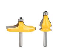 Router Bit, 2pcs 8mm Shank Handrail and Table Router Bit Set YG6 Alloy Cutter Head with Bearing Woodworking Milling Cutter