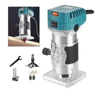 Router Compatto, Kit di Strumenti per Router di Legno Palm Router, Trimmer Elettrico per Legno Laminato Fresatura Incisione Macchina Manuale Falegname Trimmer per Scanalatura Rifilatura Carving 800W