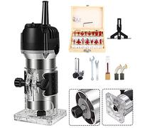 Router di Legno compatti, utensile per fresatrice palmare, tagliabordi Portatile Elettrico, utensile per falegnameria per falegnameria, utensile per Intaglio per Taglio di scanalature 1000W 32000R/MI