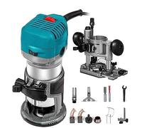 Router di legno Trimmer for legno Trimmer manuale elettrico 30000 RPM Strumento for carpenteria elettrica Lavorazione del legno Rifilatura Scanalatura Intaglio(710W Set 4)