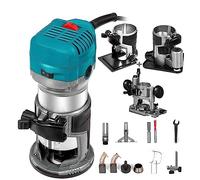 Router di legno Trimmer for legno Trimmer manuale elettrico 30000 RPM Strumento for carpenteria elettrica Lavorazione del legno Rifilatura Scanalatura Intaglio (Color : 710W Set 2)