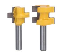 Router groove per lingua bit 2pcs t forma a dente quadrato macinato in legno le grooving con gambo 8 mm per cassetti fatti a mano e progetti di lavorazione del legno