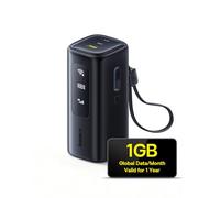 Router Wi-Fi mobile Baseus MIFI, power bank da 20000 mAh per laptop da 67 W con cavo USB-C retrattile (4G/LTE fino a 150 Mbps in download/50 Mbps in upload, hotspot) per viaggi, campeggio, ufficio