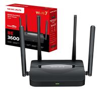 MERCUSYS Router BE3600 MR25BE Dual-Band Wi‑Fi 7 3600 Mbps VPN Firewall 4 antenne Nero