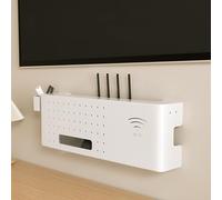 Router WiFi a parete, per la gestione dei cavi, per modem rack, perfetto per casa e ufficio (bianco, 60 cm)