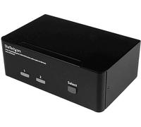 StarTech.com Switch KVM a 2 porte DisplayPort per doppio Monitor - 4k 60hz | Controllo di 2 Computer, Plug and Play, Immagini Ultra HD, Compatibile Windows e Mac