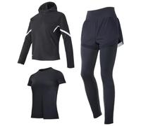 Routine di esercizi per tutti, spandex in poliestere senza cuciture, leggings e pantaloncini alla lavanda, set di yoga a tre pezzi, set di allenamento da donna a tre pezzi, taglia Xxl