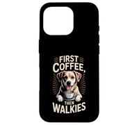 Routine First Coffee Then Walkies Dog Lover Custodia per iPhone 16 Pro