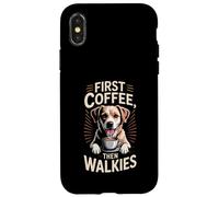 Routine First Coffee Then Walkies Dog Lover Custodia per iPhone X/XS