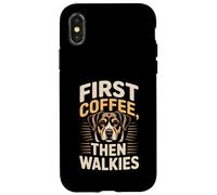 Routine First Coffee Then Walkies Dog Lover Custodia per iPhone X/XS