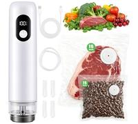 ROUUO Sigillatrice sottovuoto per alimenti portatile con 30 sacchetti riutilizzabili, USB-C, modalità secco/umido/barattolo/vino - Sigillatrice sottovuoto compatta wireless a lunga durata per viaggi