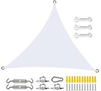 ROUYA Vela Ombreggiante Vela Idrorepellente PES Tenda da Giardino for Esterni Giardino Terrazza UV Block - Triangolare Antistrappo, Resistente alle Intemperie(Blanc,3x3x3m)