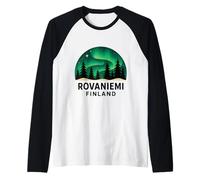 Rovaniemi Finlandia Aurora boreale Aurora Borealis Pinna Artico Maglia con Maniche Raglan