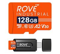 ROVE Scheda micro SD industriale da 128 GB con lettore di schede USB 3.0 tipo C, scheda di memoria microSDXC ad alta resistenza, velocità di lettura 100 MB/s, C10, U3, V30, 4K, A2 per Dash Cam