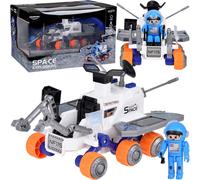 rover spaziale giocattolo a 6 ruote con minifigurina di astronauta