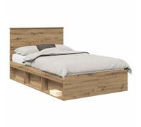 Rovere Artigianale Bed Frame 120 x 190 cm Small Double Size Solid Pine Wood Headboard Modern Design Slatted Base Platform Bed Base 200 kg Capacity Easy Clean Urban Apartment Contemporary Home