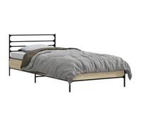 Rovere Sonoma Bed Frame 80x200 cm - Engineered Wood Platform Bed with Slatted Base, Modern Minimalist Design, Easy Assembly, Sturdy Support for Mattress, Ideal for Small Bedrooms, Durable and Stable