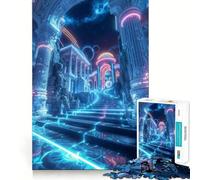 Rovine al neon, puzzle da 1000 pezzi per adulti, rompicapo, evasione rilassante, schema di montaggio, regalo di Babbo Natale (50x75cm)