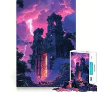 Rovine antiche al tramonto Puzzle da 1000 pezzi per adulti Gioco di problem solving Taglio di qualità professionale Rilassante attività di gruppo al chiuso (38x52cm)