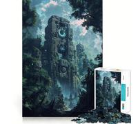 Rovine antiche nella giungla - Puzzle da 1000 pezzi - Gioco di logica e allenamento mentale - Incastri precisi,senza spazi vuoti - Sfida interattiva per la mente a casa (50x75cm)