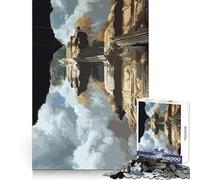 Rovine del tempio riflesse, puzzle da 1000 pezzi per ragazzi, gioco per migliorare la memoria, casual, rilassante, bordi precisi, regalo elegante (38x26cm)