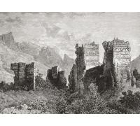 Rovine delle mura della città vecchia Antiochia. Antiochia sull'Orontes antica città greca moderna Provincia di Antakya Hatay Turchia. Dalla storia universale illustrata di Cassell pubblicato 1883